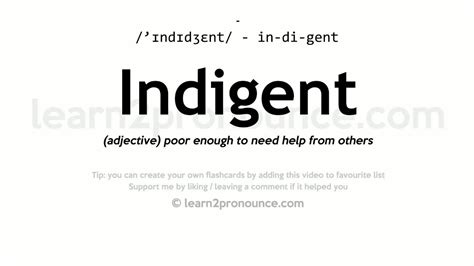 indigent meaning in tagalog